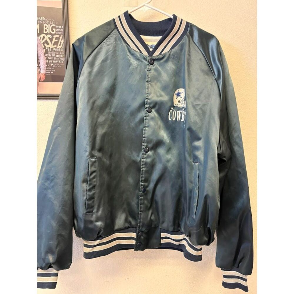 Vintage XXL Chalkline Dallas Cowboys Throwback Jacket Snap Front Blue